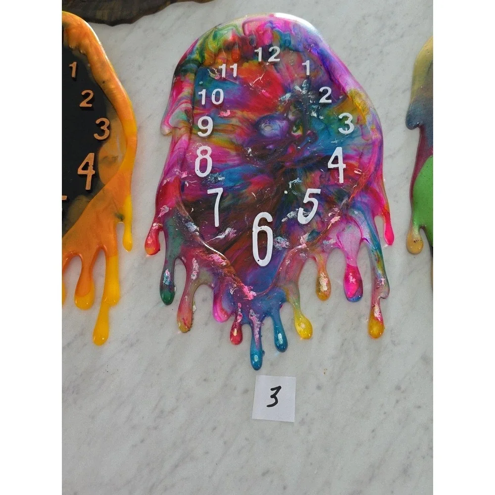 Handmade Resin Dripping Clocks